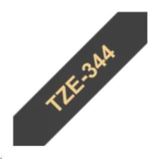 BROTHER TZE344 - kazeta TZ šířky 18mm, laminovaná TZE-344, černá / zlaté písmo - gold