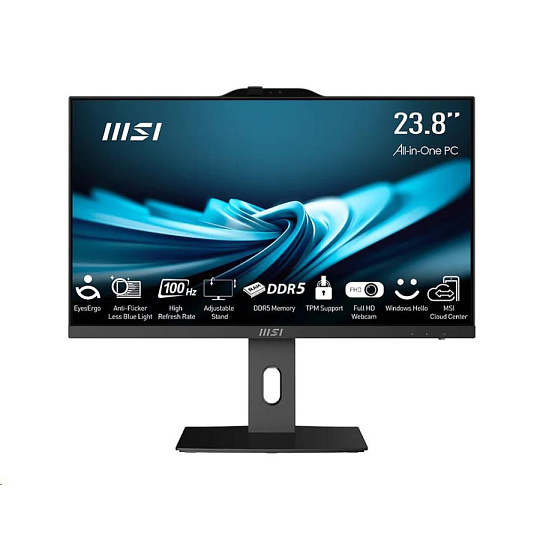 MSI AIO PRO AP242P (PRO AP242P 14M-1090XEU), i3-14100, 23.8" FHD, Anti-Glare, 16GB, 512GB SSD, No OS, Black
