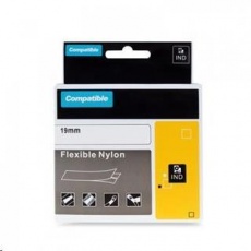 PRINTLINE kompatibilní páska s DYMO 18491, 19mm x 3,5m, černý tisk / žlutý podklad, RHINO, nylonová, flexibilní