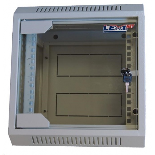 LEXI-Net 10" nástěnný rozvaděč 6U, šířka 310mm, hloubka 260mm, skleněné dveře, svařovaný, šedý