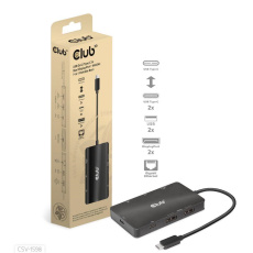 BAZAR Club3D Dokovací stanice USB Gen2 Type-C na Dual DisplayPort 4k60Hz 7-in-1 Portable Dock - ROZBALENO BAZAR Club3D Dokovací stanice USB Gen2 Type-C na Dual DisplayPort 4k60Hz 7-in-1 Portable Dock - ROZBALENO