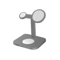 COTEetCI stojan a nabíjecí stanice MagSafe 3v1 AirPods/iPhone/Apple Watch WS-36, šedá