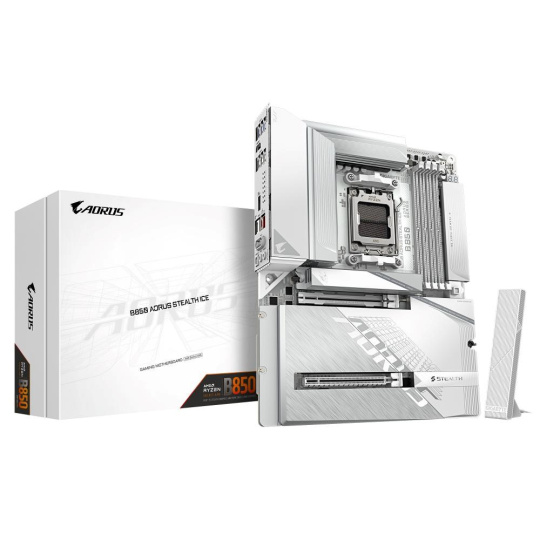 GIGABYTE MB Sc AM5 B850 AORUS STEALTH ICE, AMD B850, 4xDDR5, 1xHDMI