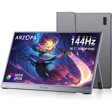 Arzopa Z1FC Portable Monitor 16.1" 144hz IPS Full HD 1080p Metal Housing Přenosný monitor + pouzdro, šedý Arzopa Z1FC Portable Monitor 16.1" 144hz IPS Full HD 1080p Metal Housing Přenosný monitor + pouzdro, šedý