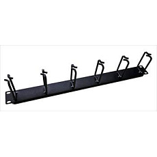 19" vyvazovací panel LEXI-Net 1U, celokovový, 6x úchyt 40x80mm, černý