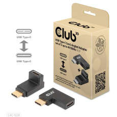 Club3D set adapterů USB-C Gen2 angled adapter set of 2, 4K120Hz (M/F)
