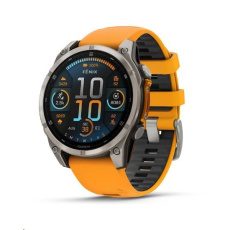 Garmin fenix® 8 – 47 mm, AMOLED, Sapphire, Titanium s Orange/Graphite silikonovým řemínkem, EU