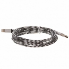 CELLFISH univerzální pletený kabel, Lightning, 2 m, stříbrná