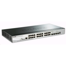 D-Link DGS-1510-28P 28-Port Gigabit Stackable SmartPro PoE Switch, 24x gigabit RJ45, 2x 10G SFP+ port, 2x SFP port
