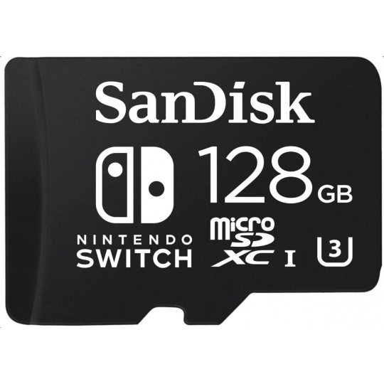 SanDisk MIcroSDXC karta 128GB for Nintendo Switch (R:100/W:90 MB/s, UHS-I, V30, U3, C10, A1) licensed Product