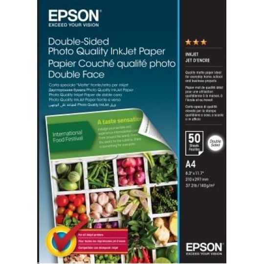 EPSON Paper A4 - Double-Sided Photo Quality Inkjet Paper A4 50 Sheets