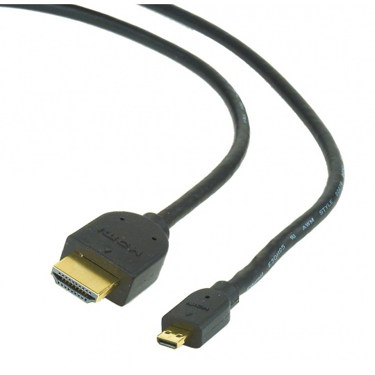 GEMBIRD Kabel CABLEXPERT HDMI-HDMI micro 3m, 1.3, M/M stíněný, zlacené kontakty, černý