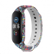 RhinoTech řemínek pro Xiaomi Mi Band 5 černá - motiv karneval RhinoTech řemínek pro Xiaomi Mi Band 5 černá - motiv karneval