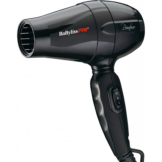 BaByliss PRO BAB5510E mini fén, 1200 W, duální napětí, difuzér, koncentrátor, černý BaByliss PRO BAB5510E mini fén, 1200 W, duální napětí, difuzér, koncentrátor, černý