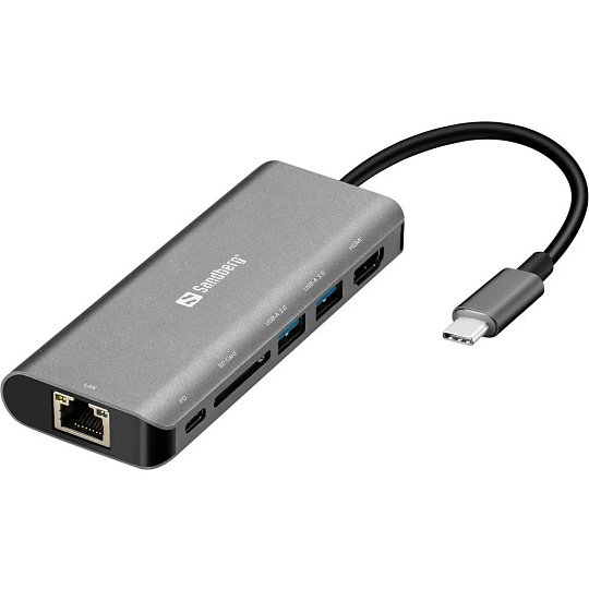 Sandberg USB-C Dock HDMI+LAN+SD+USB100W Sandberg USB-C Dock HDMI+LAN+SD+USB100W