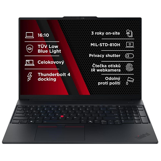 LENOVO NTB ThinkPad E16 G3 - Ultra5 225U,16" WUXGA,16GB,512SSD,IRcam,W11P,5let On-Site,5let KYD LENOVO NTB ThinkPad E16 G3 - Ultra5 225U,16" WUXGA,16GB,512SSD,IRcam,W11P,5let On-Site,5let KYD