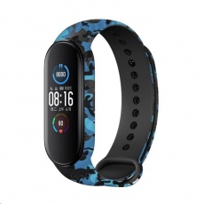 RhinoTech řemínek pro Xiaomi Mi Band 5 maskáčová modro-černá RhinoTech řemínek pro Xiaomi Mi Band 5 maskáčová modro-černá