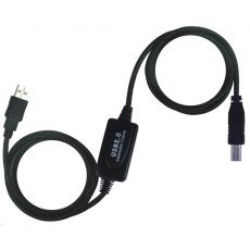 PREMIUMCORD USB 2.0 repeater a propojovací kabel A/M-B/M 15m