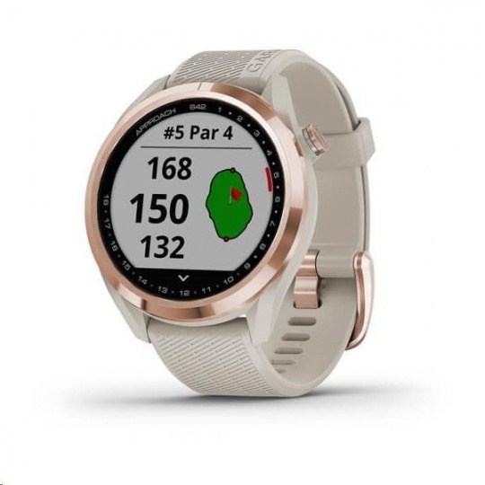 Garmin golfové hodinky Approach S42 Rose Gold/Light Sand Silicone