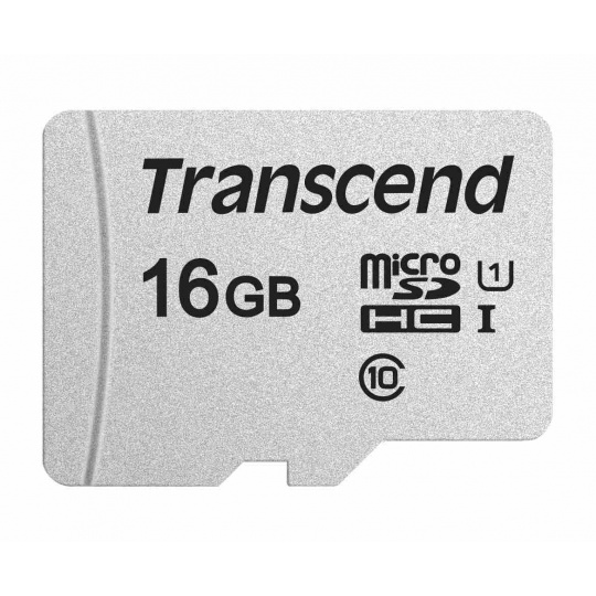 TRANSCEND MicroSDHC karta 16GB 300S, UHS-I U1, bez adaptéru