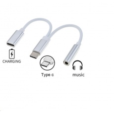 PremiumCord Převodník USB-C na audio konektor jack 3,5mm female + USB typ C konektor pro nabíjení PremiumCord Převodník USB-C na audio konektor jack 3,5mm female + USB typ C konektor pro nabíjení