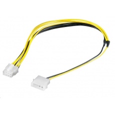 PREMIUMCORD Kabel napájecí 5.25" na EPS 8-pin pro napájecí zdroj, M/M, 28cm