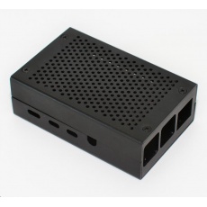 Hliníková krabička pro Raspberry Pi 4B, černá Hliníková krabička pro Raspberry Pi 4B, černá