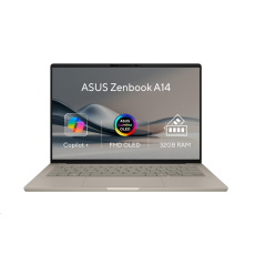 ASUS NTB Zenbook 14 (UX3407QA-OLED340X), X1-26-100, 14" 1920x1200 OLED, 32GB, 1TB SSD, Adreno, W11 Pro, Zabriskie Beige ASUS NTB Zenbook 14 (UX3407QA-OLED340X), X1-26-100, 14" 1920x1200 OLED, 32GB, 1TB SSD, Adreno, W11 Pro, Zabriskie Beige