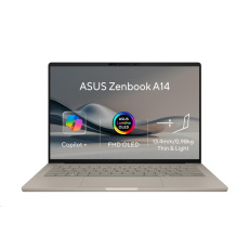 ASUS NTB Zenbook A14 (UX3407QA-OLED202W), X1-26-100, 14" 1920x1200 OLED, 16GB, 512GB SSD, Adreno, W11 Home, Beige ASUS NTB Zenbook A14 (UX3407QA-OLED202W), X1-26-100, 14" 1920x1200 OLED, 16GB, 512GB SSD, Adreno, W11 Home, Beige