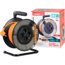 Strend Pro DG-FB04 buben 25m plast 4xzas. 3x1,5mm oranžová (213053) Strend Pro DG-FB04 buben 25m plast 4xzas. 3x1,5mm oranžová (213053)