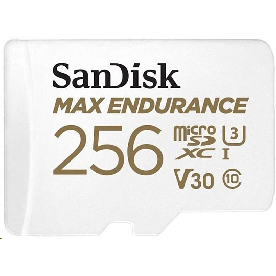 SanDisk MicroSDHC karta 256GB MAX Endurance + adaptér, 120,000 hodin