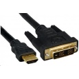 PREMIUMCORD Kabel HDMI - DVI 10m (M/M, zlacené kontakty, stíněný)