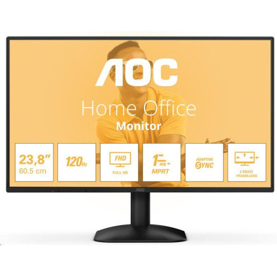 BAZAR - AOC MT 23,8" 24B31H - 1920x1080,IPS,120Hz,D-Sub,1xHDMI - Rozbaleno (Komplet) BAZAR - AOC MT 23,8" 24B31H - 1920x1080,IPS,120Hz,D-Sub,1xHDMI - Rozbaleno (Komplet)