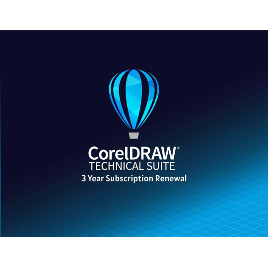 CorelDRAW Technical Suite 3 roky obnova pronájmu licence (51-250) EN/DE/FR/ES/BR/IT/CZ/PL/NL