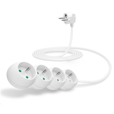 CONNECT IT prodlužovací kabel 230V, 4 zásuvky, 3 m, bez vypínače (bílý) CONNECT IT prodlužovací kabel 230V, 4 zásuvky, 3 m, bez vypínače (bílý)