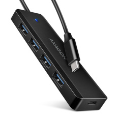 AXAGON HUE-C1C, 4x USB 5Gbps TRAVEL hub, USB-C napájecí konektor, kabel USB-C 19cm AXAGON HUE-C1C, 4x USB 5Gbps TRAVEL hub, USB-C napájecí konektor, kabel USB-C 19cm