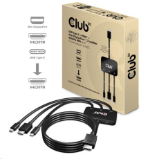 Club3D adaptér aktivní USB Type-C + Mini DP 1.2 + HDMI na HDMI 4K60Hz HDR, M/M, 32AWG Club3D adaptér aktivní USB Type-C + Mini DP 1.2 + HDMI na HDMI 4K60Hz HDR, M/M, 32AWG