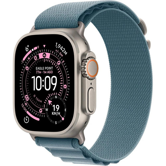 Apple Watch Ultra 3 GPS + Cellular 49mm Natural Titanium Case with Light Blue Alpine Loop - Medium Apple Watch Ultra 3 GPS + Cellular 49mm Natural Titanium Case with Light Blue Alpine Loop - Medium