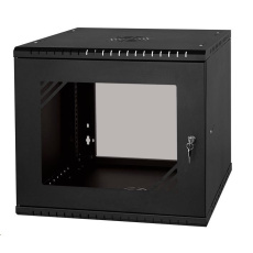 LEXI-Net 19" nástěnný rozvaděč Basic 9U 525x450, skleněné dveře, bez zad, rozložený, černý LEXI-Net 19" nástěnný rozvaděč Basic 9U 525x450, skleněné dveře, bez zad, rozložený, černý