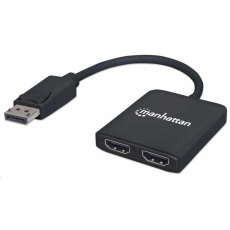 Manhattan rozbočovač, MST hub DisplayPort na Dual HDMI (M/F), černá Manhattan rozbočovač, MST hub DisplayPort na Dual HDMI (M/F), černá