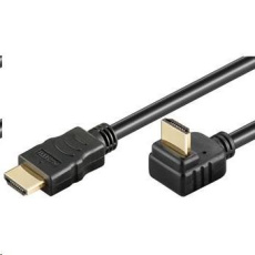 PremiumCord HDMI High Speed+Ethernet kabel, zlacený zahnutý konektor 270° 2m PremiumCord HDMI High Speed+Ethernet kabel, zlacený zahnutý konektor 270° 2m